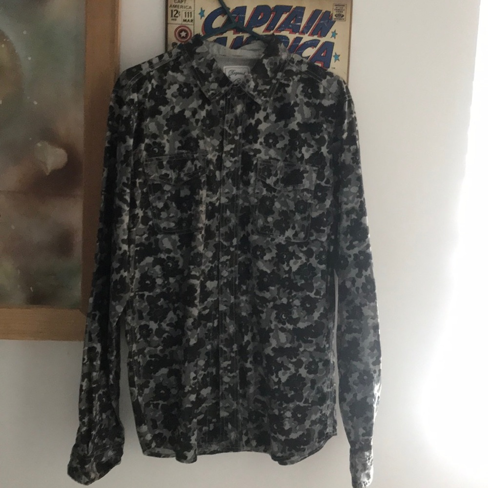 Shirt men size m camo black/white